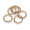 MIYUKI & TOHO Handmade Japanese Seed Beads, with 304 Stainless Steel Link Rings, Loom Pattern, Ring, Golden, Coffee, 22~23x1.7mm