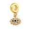 Ion Plating(IP) 304 Stainless Steel Pendants, with Rhinestone, Evil Eye, Golden, 21mm, Hole: 4.5mm