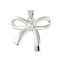 Brass Pendants, Cadmium Free & Nickel Free & Lead Free, Bowknot Charms, Real Platinum Plated, 24x26x3.5mm, Hole: 5.5x3.5mm