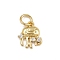 Brass Micro Pave Cubic Zirconia Pendants, with Jump Ring, Sea Animals Charms, Rack Plating, Long-Lasting Plated, Lead Free & Cadmium Free, Real 18K Gold Plated, Jellyfish, 11x9x2mm, Hole: 3mm
