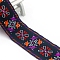 Flat Ethnic Style Embroidery Polyester Ribbons, Jacquard Ribbon, Garment Accessories, Dark Orchid, 2 inch(50mm), about 7.66 Yards(7m)/pc