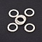 MIYUKI & TOHO Handmade Japanese Seed Beads, with 304 Stainless Steel Link Rings, Loom Pattern, Ring, Silver, Seashell Color, 14.5~15x1.7mm