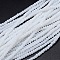 Faceted Rondelle Glass Beads Strands, White, 2.9~3.3x2mm, Hole: 0.8mm, about 145~150pcs/strand, 34~35cm