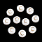 Natural Freshwater Shell Beads, with Golden Plated Brass Etched Metal Embellishments, Flat Round with Letter, Letter C, 7.5~8x4~5mm, Hole: 0.8mm
