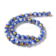 Ручной работы золотые и серебряные бусины Lampwork фольги GLAA-G107-07A-05