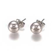 Серьги-гвоздики из нержавеющей стали 304 EJEW-L215-57E-P