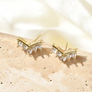 Серьги-гвоздики из циркония EJEW-R016-26G-06