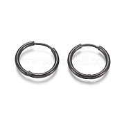 Серьги-кольца Huggie Hoop из нержавеющей стали 304 EJEW-F111A-19mm-B