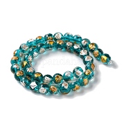 Ручной работы золотые и серебряные бусины Lampwork фольги GLAA-G107-07A-10