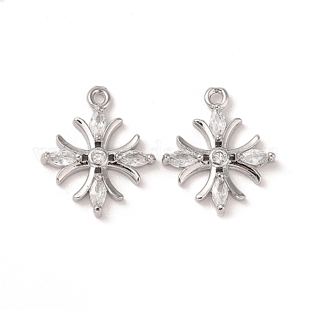 Латунные микропаве прозрачные подвески с фианитом KK-L208-61P-1