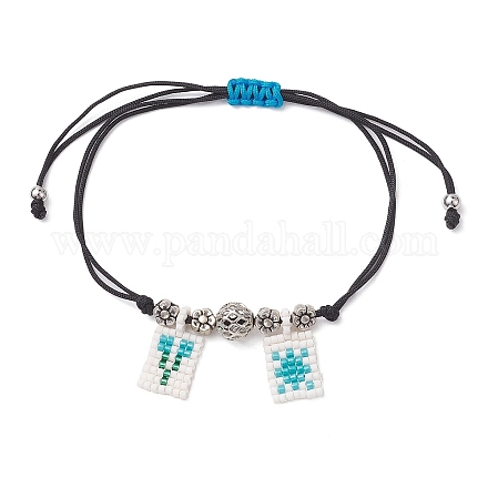 Плетеные браслеты из бус из сплава и латуни BJEW-MZ00075-03-1