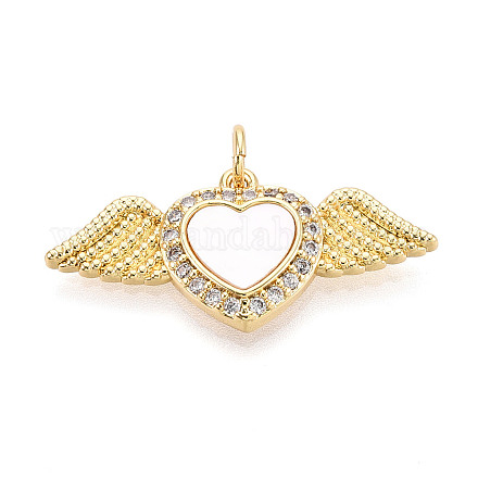 Латунные микропаве прозрачные подвески с фианитом KK-N268-68G-1