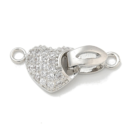 Стойка металлизированное сердце латунь складные застежки KK-L224-093P-1