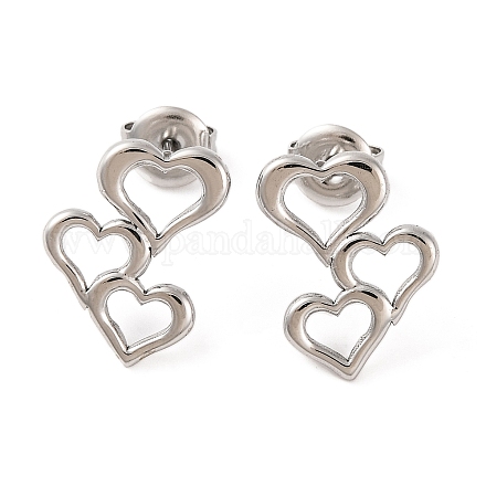 Серьги-гвоздики из нержавеющей стали 304 EJEW-G395-02P-1