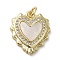 Brass Micro Pave Cubic Zirconia Pendants, Cadmium Free & Lead Free, with Shell, Heart, Real 18K Gold Plated, 18.5x16.5x3mm, Hole: 3.4mm