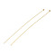 Brass Ball Head Pins, Real 18K Gold Plated, 70x0.7mm, 21 Gauge, Head:2mm