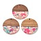 Resin and Walnut Pendants, Flat Round, Lavender Blush, 38x2.5mm, Hole: 2mm