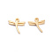 304 Stainless Steel Charms, Laser Cut, Dragonfly, Golden, 11x11x1mm, Hole: 1.2mm