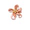 Resin Cabochons, with Alloy Finding, Nail Art Studs, Nail Art Decoration Accessories, Flower, Dark Salmon, 11.5x12x3.5mm