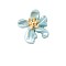 Resin Cabochons, with Alloy Finding, Nail Art Studs, Nail Art Decoration Accessories, Flower, Medium Turquoise, 11.5x12x3.5mm