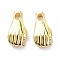 Brass Micro Pave Clear Cubic Zirconia Pendants, Hand, Golden, 11x5.5x3.5mm, Hole: 1.6x1mm