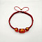 Natural Red Agate Column Braided Bead Bracelet, Chinese Style Adjustable Bracelet