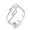 Natural Shell Trapezoid Open Cuff Ring, Brass Jewelry for Women, Cadmium Free & Nickel Free & Lead Free, Real Platinum Plated, US Size 5(15.7mm)