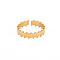 Ion Plating(IP) 304 Stainless Steel Stripe Open Cuff Ring for Women, Nickel Free, Real 18K Gold Plated, US Size 9 1/2(19.3mm)