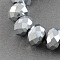 Electroplate Glass Bead Strands, Faceted, Rondelle, Platinum Plated, 12x8~9mm, Hole: 1.5mm, about 72pcs/strand, 24 inch