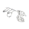 Brass Open Cuff Rings, Cadmium Free & Lead Free, Hollow Leaf, Platinum, Inner Diameter: 18mm