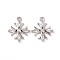 Brass Micro Pave Clear Cubic Zirconia Pendants, Cadmium Free & Nickel Free & Lead Free, Cross Charms, Real Platinum Plated, 17x14x3mm, Hole: 1.2mm