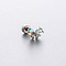 316L Surgical Stainless Steel Pave Light Sky Blue AB Color Cubic Zirconia Cartilage Earrings, Stainless Steel Color, Butterfly, 6mm, Pin: 0.8mm