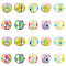 20Pcs 10 Colors Handmade Porcelain Beads, with Enamel, Round, Mixed Color, 10x9mm, Hole: 1.5mm, 2pcs/color