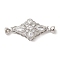 Brass Micro Pave Clear Cubic Zirconia Fold Over Clasps, Cadmium Free & Nickel Free & Lead Free, with Glass, Long-lasting Plated, Real Platinum Plated, 58mm, Hole: 5.4mm