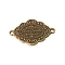 Alloy Connector Charms, Oval with Word handmade, Antique Bronze, 25.5x41x2mm, Hole: 2.5mm