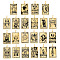 201 Stainless Steel Pendants, Laser Engraved Pattern, Rectangle with Tarot Card Patterns, Golden, 40x24x1mm, Hole: 8x4mm, 22pcs/set