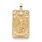 Brass Micro Pave Clear Cubic Zirconia Pendants, Real 18K Gold Plated, Tarot Card Charms, The World, Real 18K Gold Plated, 30x15x4mm, Hole: 3~4mm