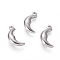 Tarnish Resistant 304 Stainless Steel Pendants, Moon, Stainless Steel Color, 16x8x3mm, Hole: 1.4mm