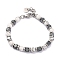 Natural Howlite & Magnetic Synthetic Hematite Round Beaded Bracelet, 8-1/4 inch(21cm)