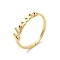 Ion Plating(IP) 304 Stainless Steel Word Adjustable Ring, Real 18K Gold Plated, US Size 6(16.5mm)