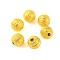 Rack Plating Brass Beads, Long-Lasting Plated, Lead Free & Cadmium Free, Textured with Round, Golden, 10mm, Hole: 2mm