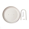 Round ABS Plastic Desktop Storage Tray, with Aluminum Handle, Jewelry Trays, Snack Tray Plate, for Living Room Kitchen Table Home Decoration, White, 19.5x2.9cm