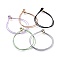 Unisex Korean Waxed Polyester Cord Bracelets, Multi-strand Bracelets, with Brass Beads, Mixed Color, 7-1/8 inch(18cm)