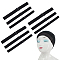 12 Sets 3 Style Polyester Elastic Ribbons, with Iron Clasps, Mesh Wig Cap Accessories, Black, 305~315x29.5~39x4.5~6mm, 4 sets/style