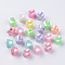 Opaque Acrylic Beads, AB Color Plated, Cube, Mixed Color, 8.5x8.5x9mm, Hole: 2mm, about 1350pcs/500g