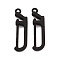 Spray Painted Alloy Pendants, Long-Lasting Plated, Lead Free & Cadmium Free, Saw, Black, 30.5x8x3.5mm, Hole: 1.6mm