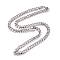 Non-Tarnish 304 Stainless Steel Cuban Link Chain Necklaces, with Lobster Claw Clasps, Stainless Steel Color, 23.4 inch(59.5cm), 7mm