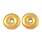 Electroplated Synthetic Non-Magnetic Hematite Pendants, Donut/Pi Disc Charms, Golden Plated, 25.5x4mm, Hole: 4.8mm