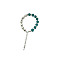 Dyed Natural White Chalcedony Round Beaded Bracelet, Platinum, 7-1/8~9-1/8 inch(18~23cm)