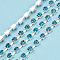 Silver Plated Brass Rhinestone Strass Chains, Rhinestone Cup Chains, Cadmium Free & Lead Free, Soldered, with Spool, Aquamarine, 3mm, about 32.81 Feet(10m)/Roll